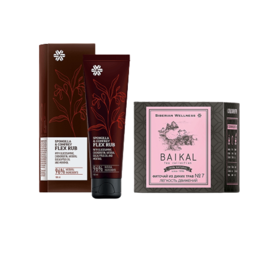 Флекс балзам за тело Спонгила и Гавез+Чај со диви билки - Лесно движење